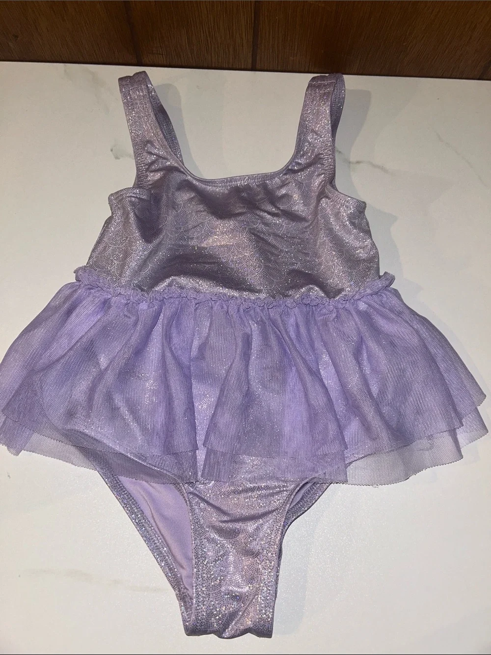 5/$20 Old Navy | Lavender Shimmer One-Piece Swimsuit with Tulle Skirt